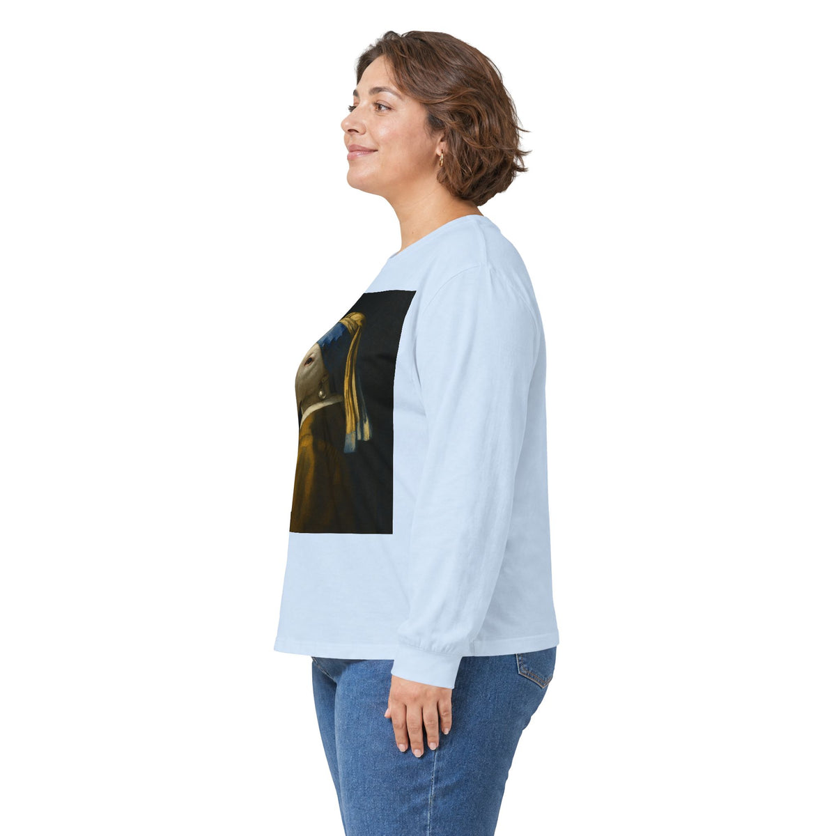 Bull Terrier Girl With A Pearl Earring — after Johannes Vermeer, c.1665 | Long Sleeve