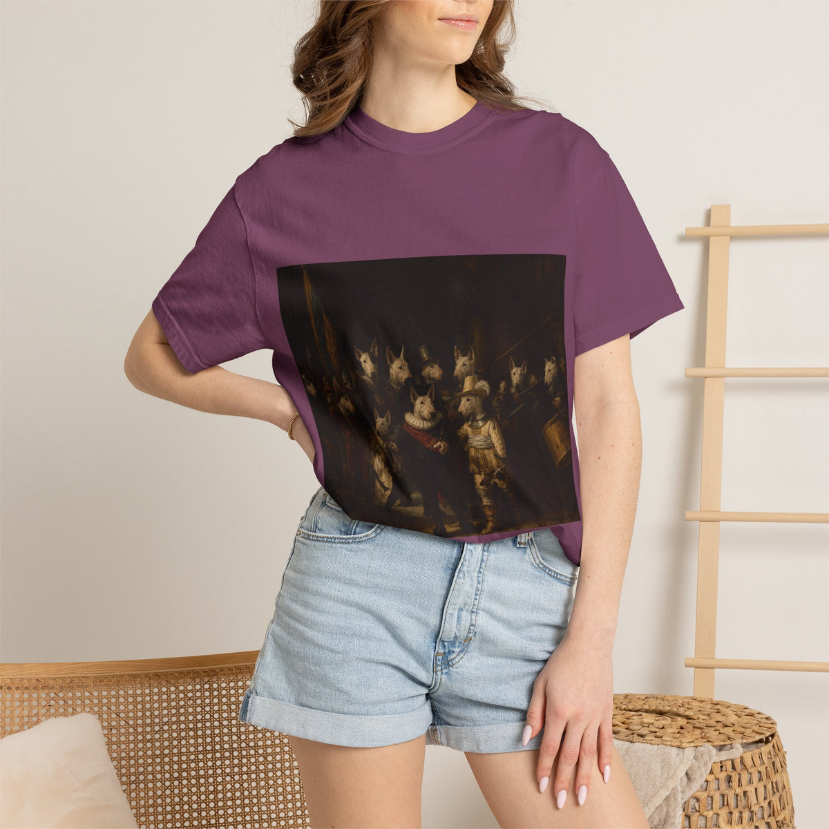 Bull Terrier The Night Watch — after Rembrandt van Rijn, 1642 | Garment-Dyed Tee