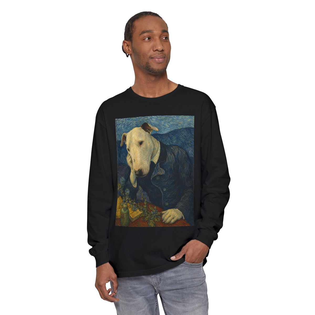 Bull Terrier Portrait of Doctor Gachet — after Vincent van Gogh, 1890 | Long Sleeve