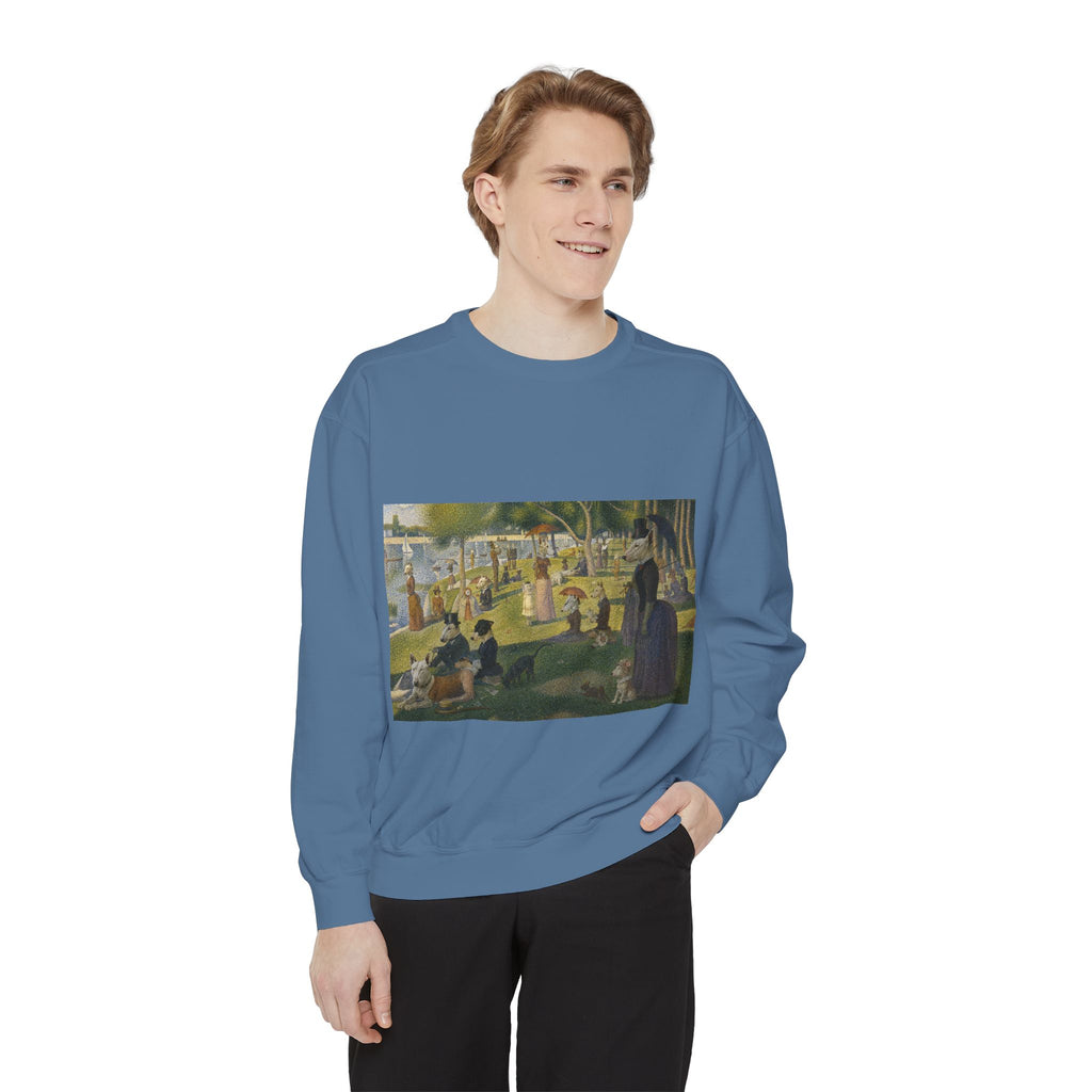 Bull Terrier A Sunday Afternoon on La Grande Jatte — after Georges Seurat, 1886 | Crewneck