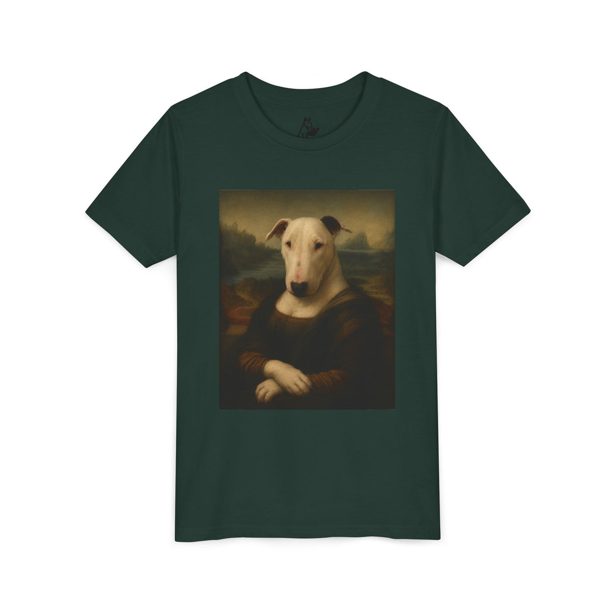 Bull Terrier Mona Lisa — after Leonardo da Vinci, c.1503 | Youth Tee