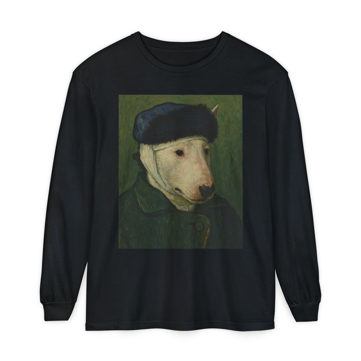 Bull Terrier Self-Portrait with Bandaged Ear — after Vincent van Gogh, 1889 | Long Sleeve