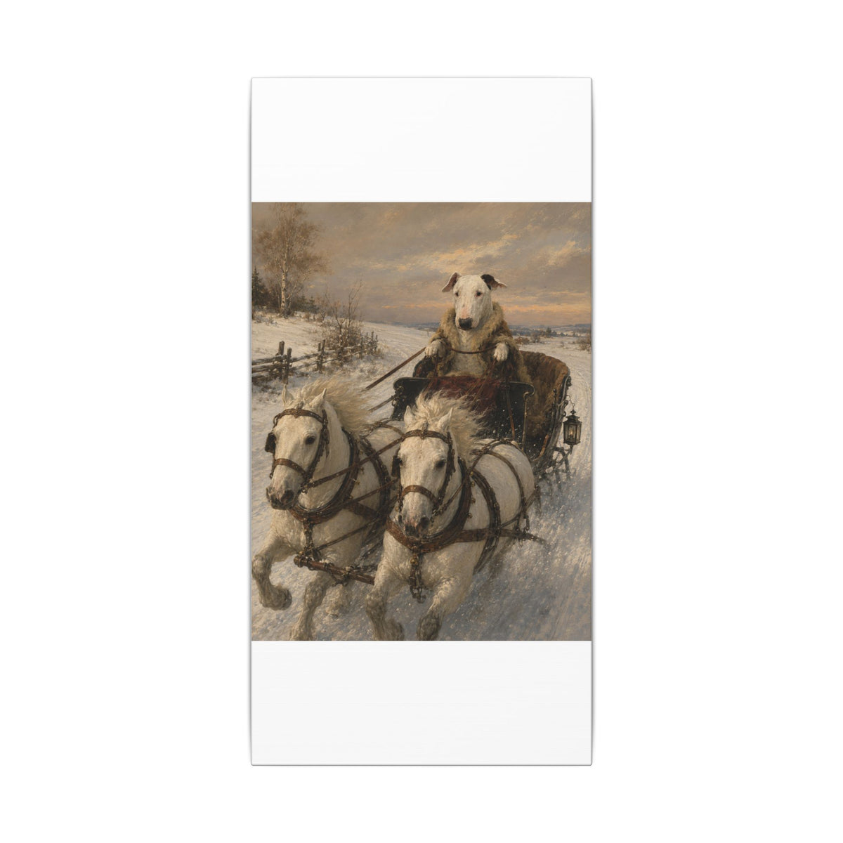 Bull Terrier Sleigh Ride — after Alfred Wierusz-Kowalski, c.1890 | Canvas