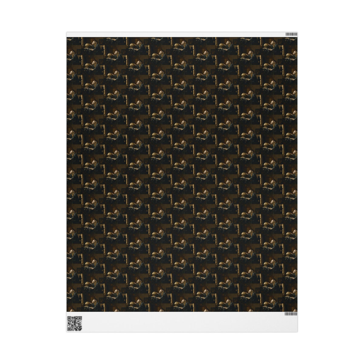 Bull Terrier The Astronomer — after Johannes Vermeer, 1668 | Wrapping Paper