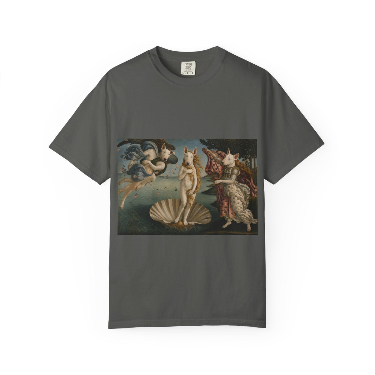 Bull Terrier The Birth of Venus — after Sandro Botticelli, c.1485 | Garment-Dyed Tee