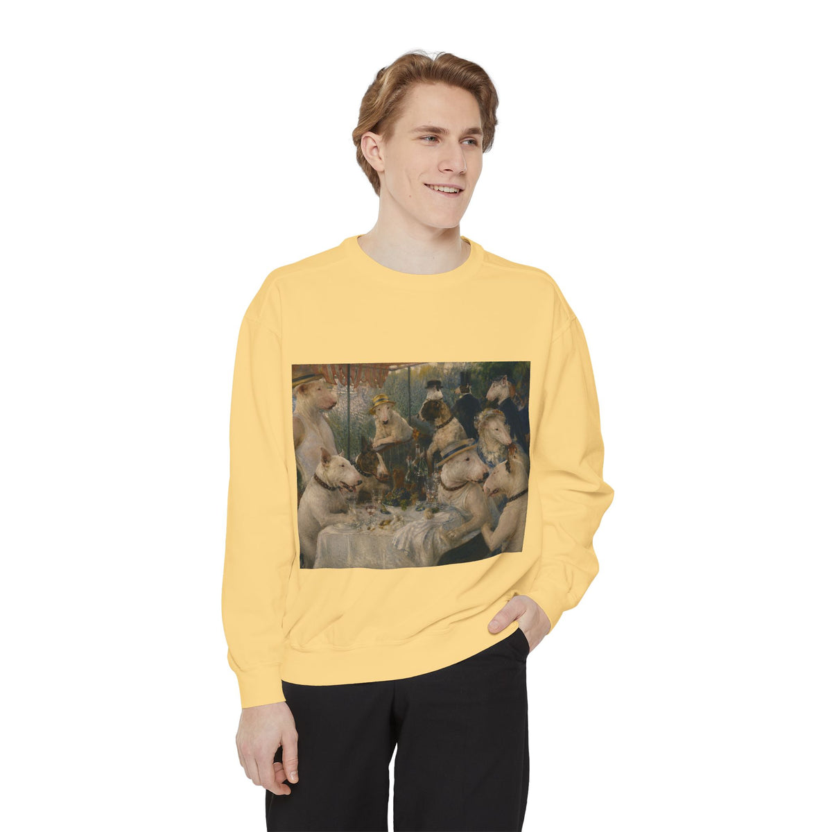 Bull Terrier Luncheon of the Boating Party — after Pierre-Auguste Renoir, 1881 | Crewneck