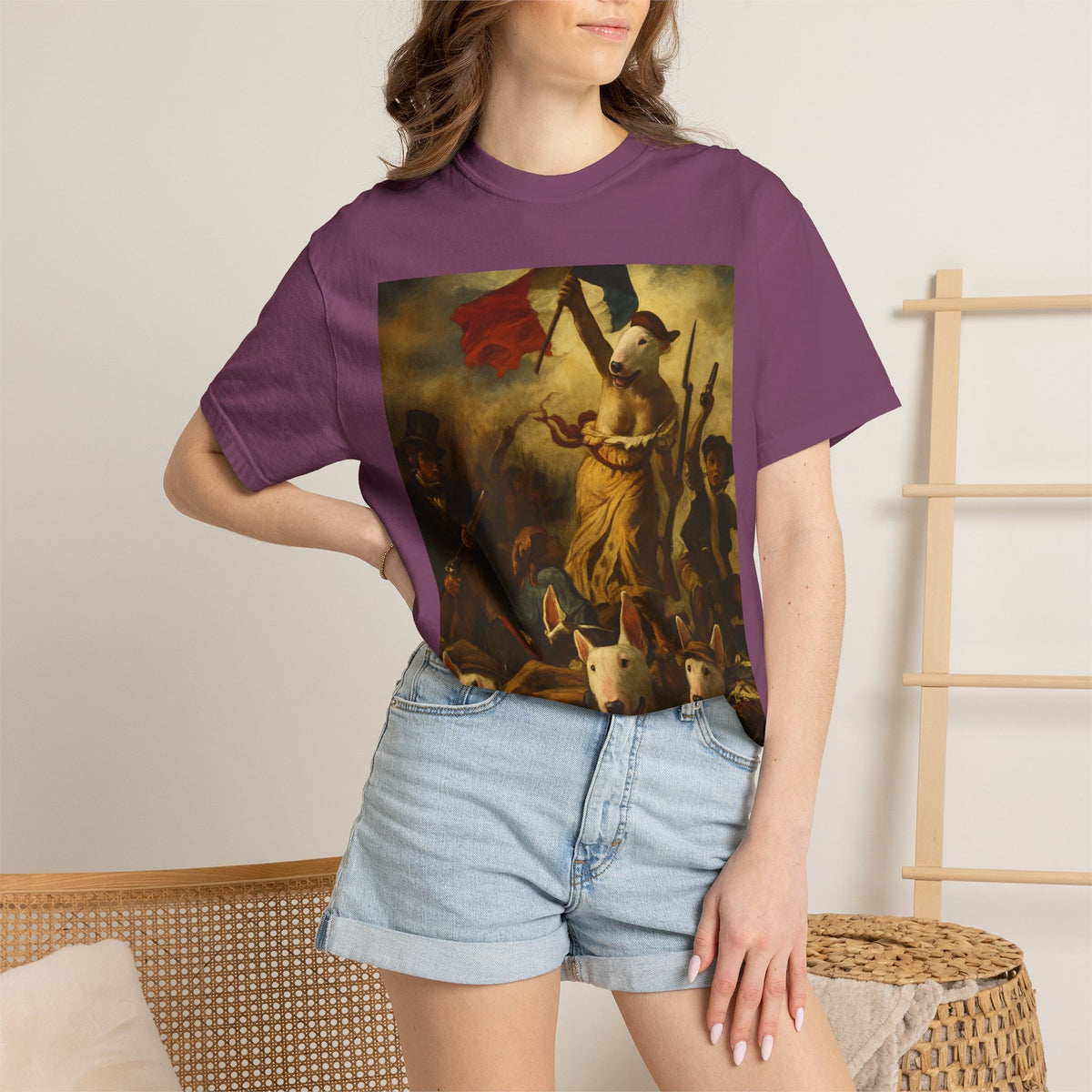 Bull Terrier Liberty Leading the People — after Eugene Delacroix, 1830 | Garment-Dyed Tee
