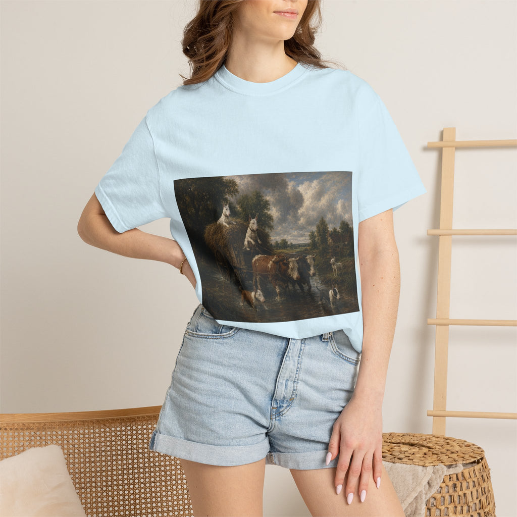 Bull Terrier The Hay Wain — after John Constable, 1821 | Garment-Dyed Tee