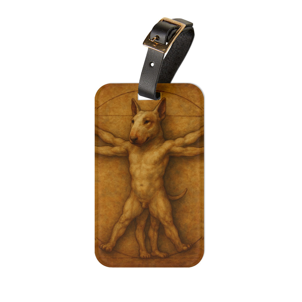 Bull Terrier Vitruvian Man — after Leonardo da Vinci, c.1490 | Luggage Tag