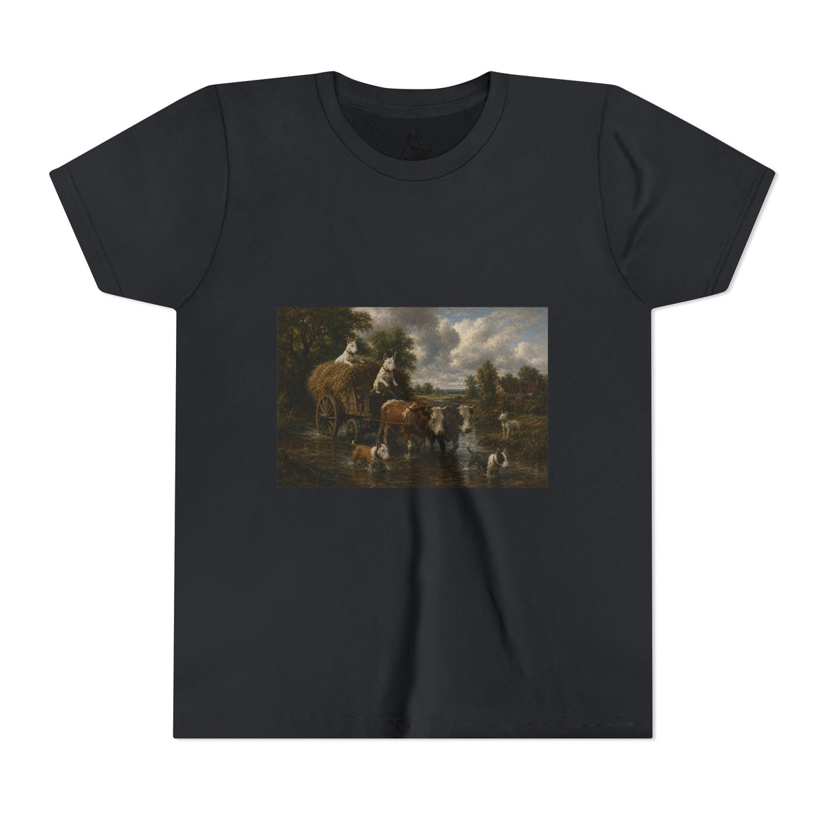 Bull Terrier The Hay Wain — after John Constable, 1821 | Youth Tee