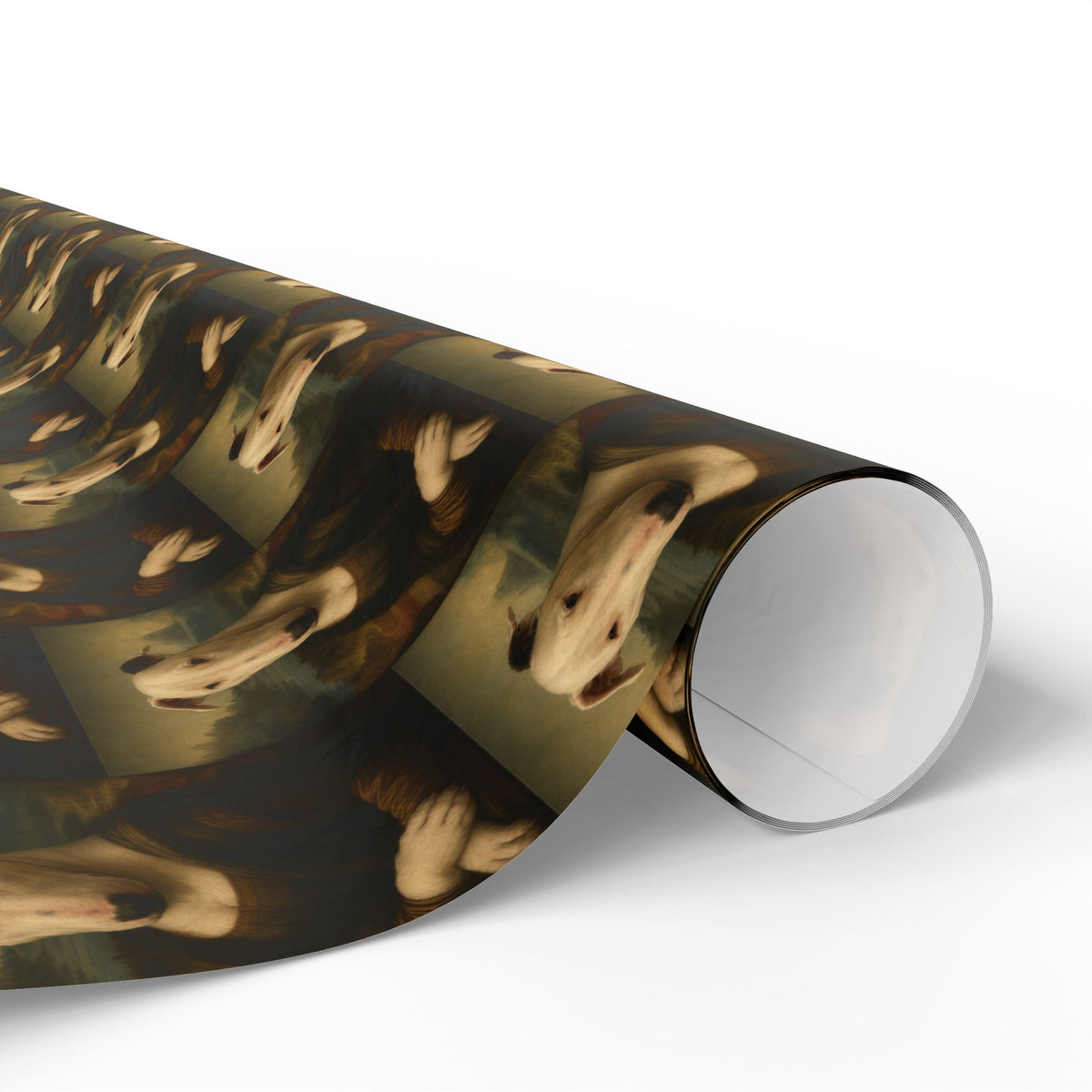 Bull Terrier Mona Lisa — after Leonardo da Vinci, c.1503 | Wrapping Paper