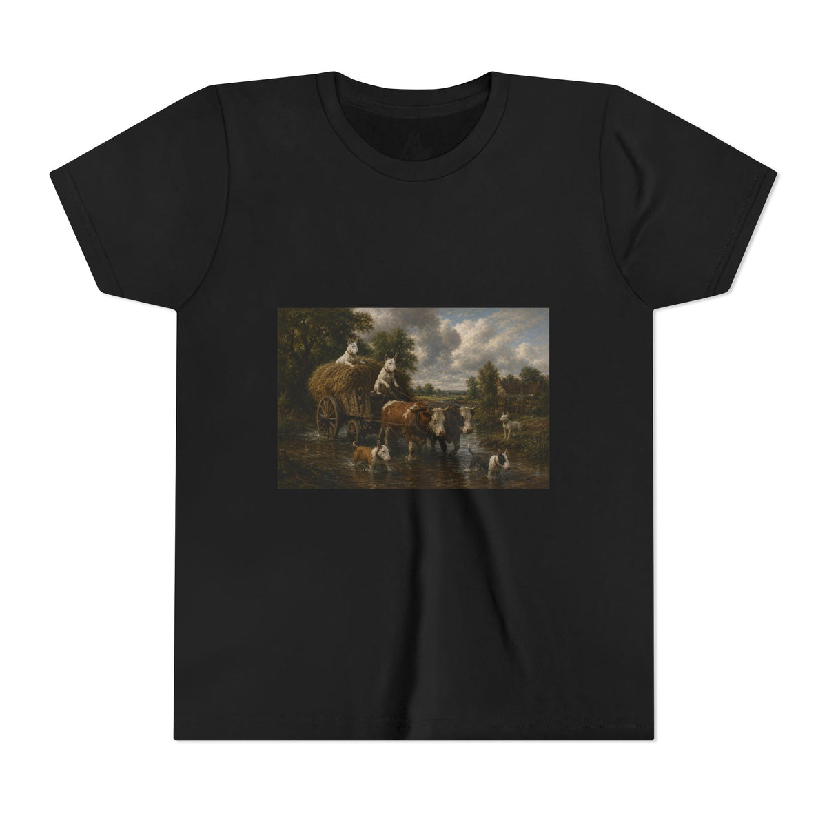 Bull Terrier The Hay Wain — after John Constable, 1821 | Youth Tee