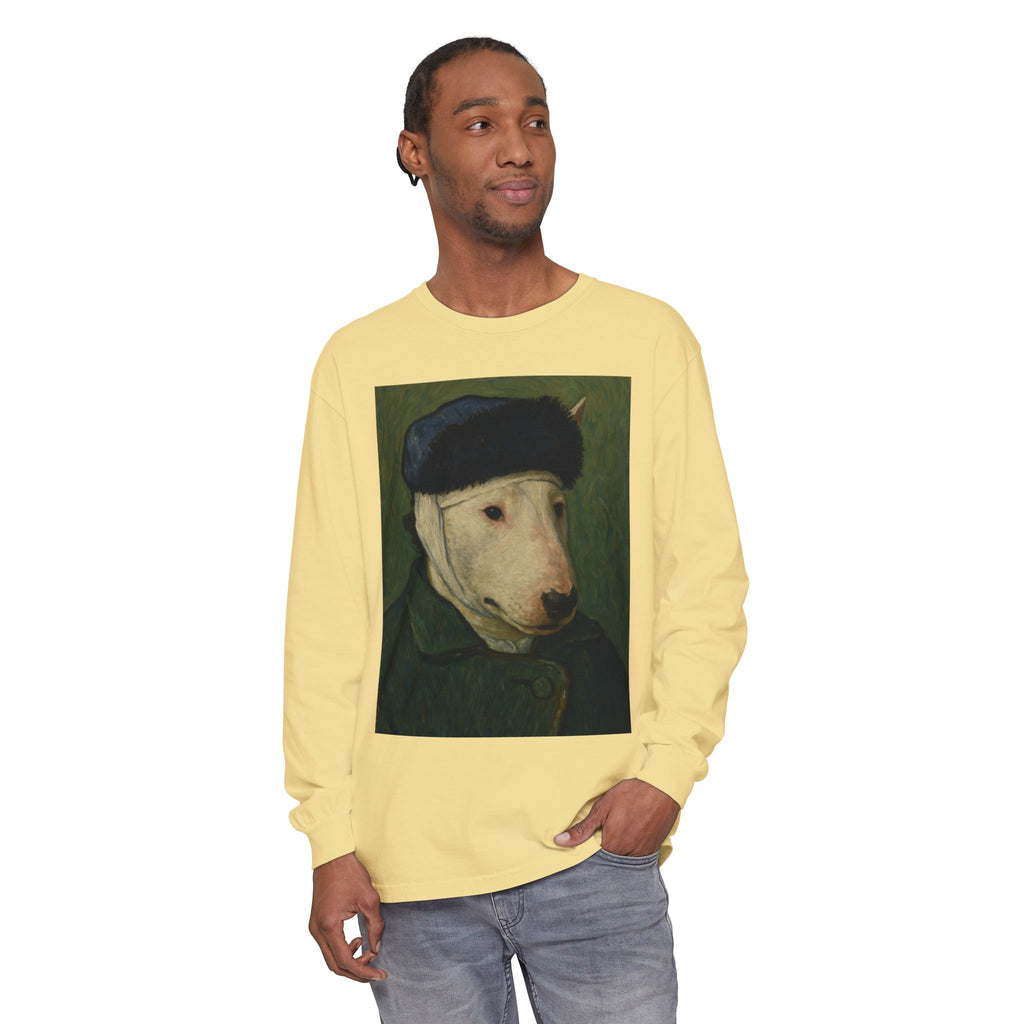 Bull Terrier Self-Portrait with Bandaged Ear — after Vincent van Gogh, 1889 | Long Sleeve