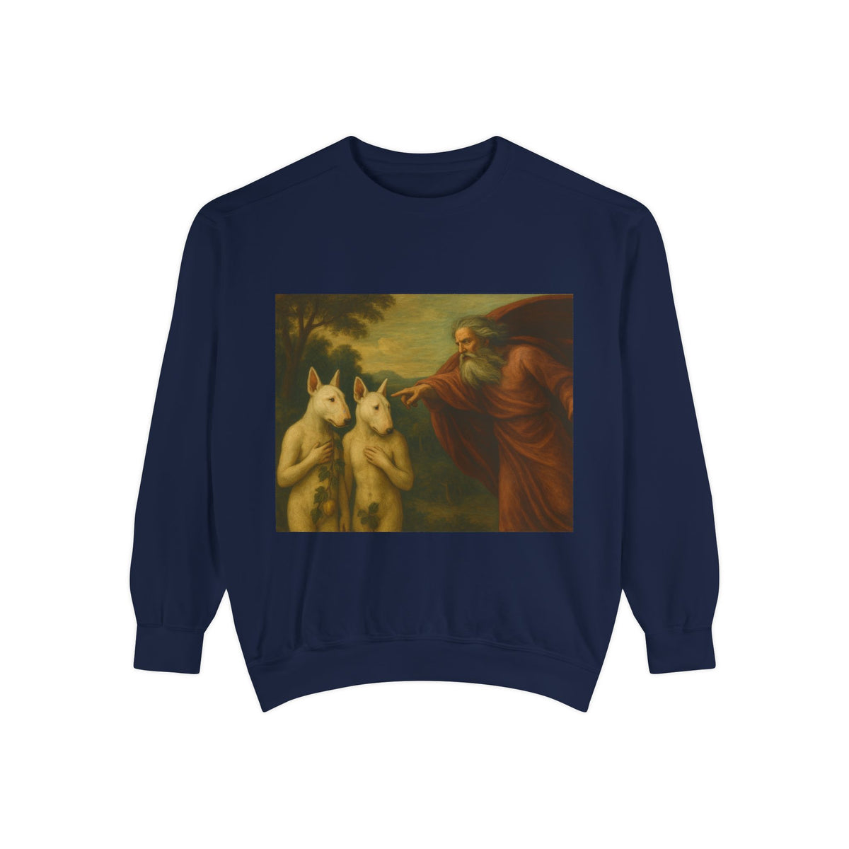 Bull Terrier The Rebuke of Adam and Eve — after Domenichino, 1626 | Crewneck