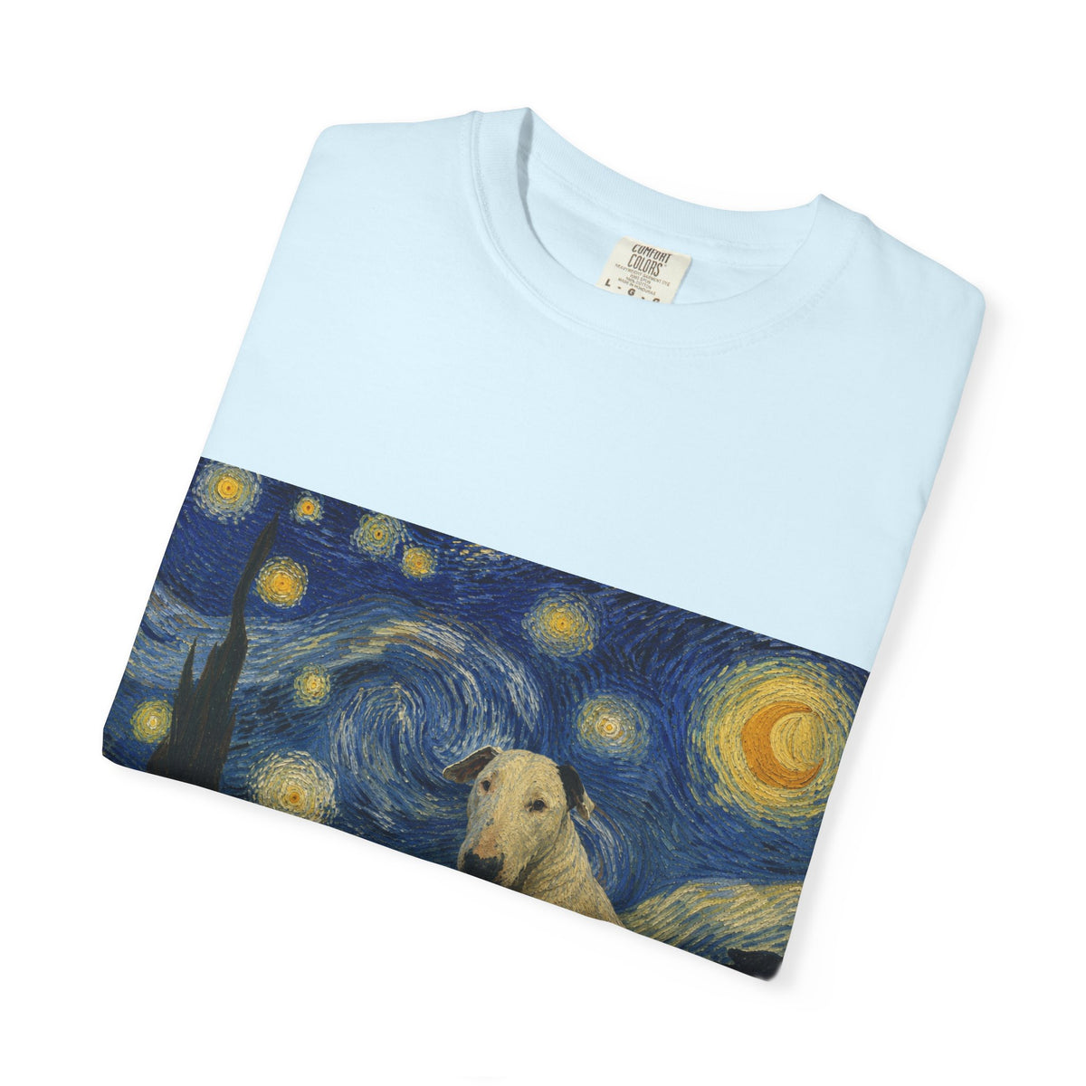 Bull Terrier The Starry Night — after Vincent van Gogh, 1889 | Garment-Dyed Tee