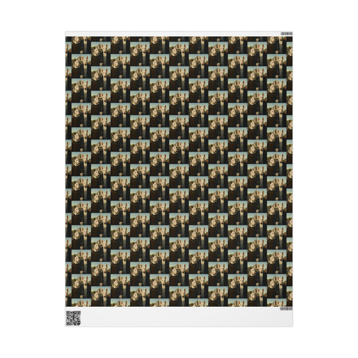 Bull Terrier American Gothic — after Grant Wood, 1930 | Wrapping Paper