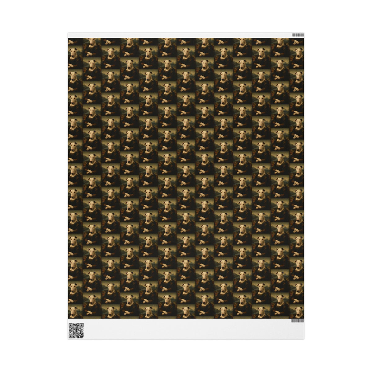 Bull Terrier Mona Lisa — after Leonardo da Vinci, c.1503 | Wrapping Paper