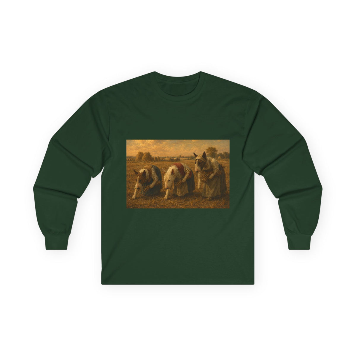 Bull Terrier The Gleaners — after Jean-Francois Millet, 1857 | Long Sleeve
