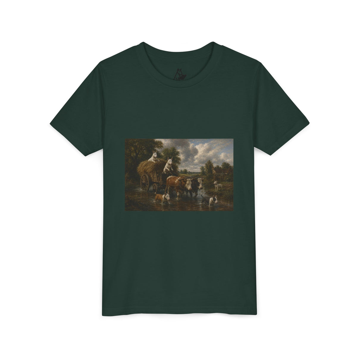 Bull Terrier The Hay Wain — after John Constable, 1821 | Youth Tee