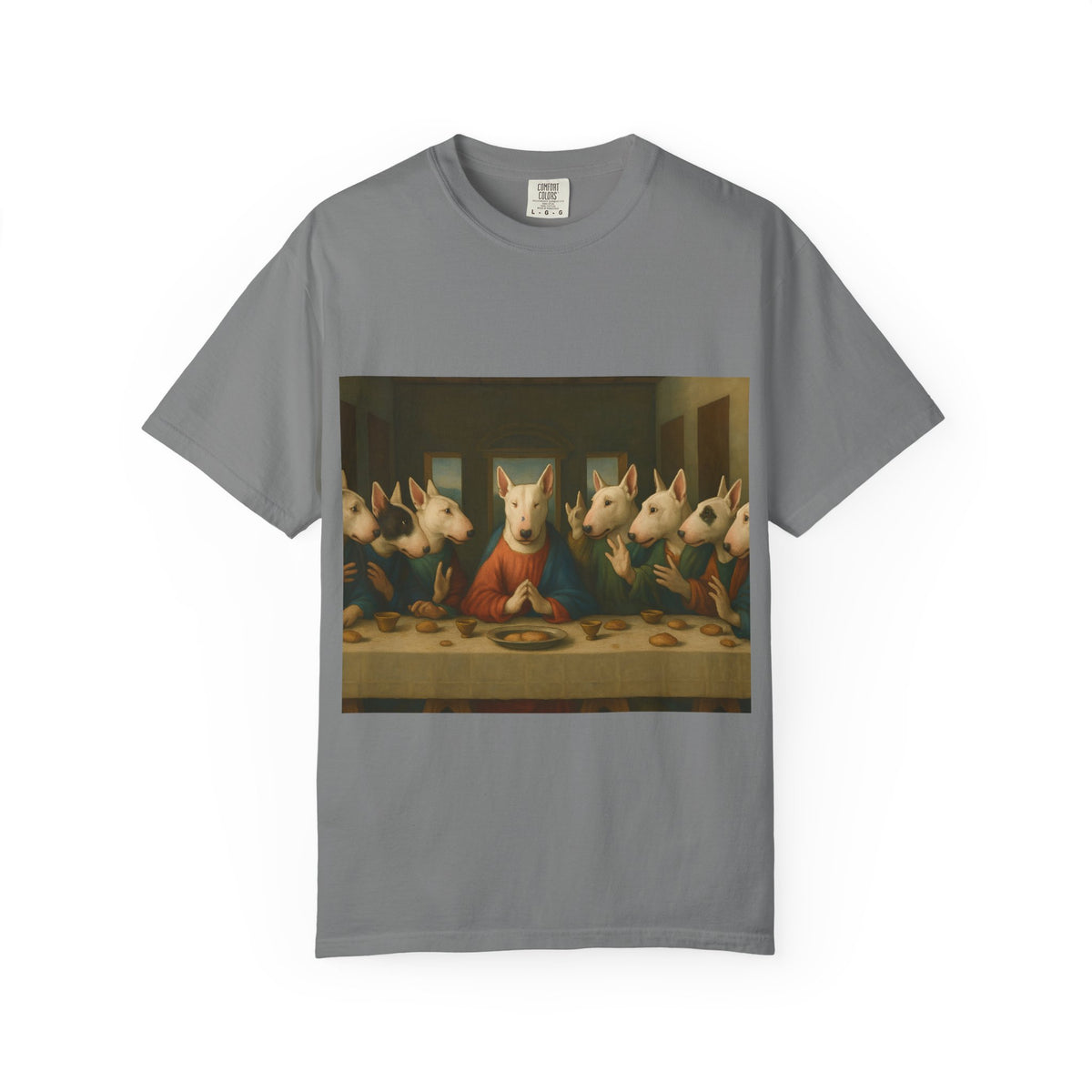 Bull Terrier The Last Supper — after Leonardo da Vinci, 1498 | Garment-Dyed Tee
