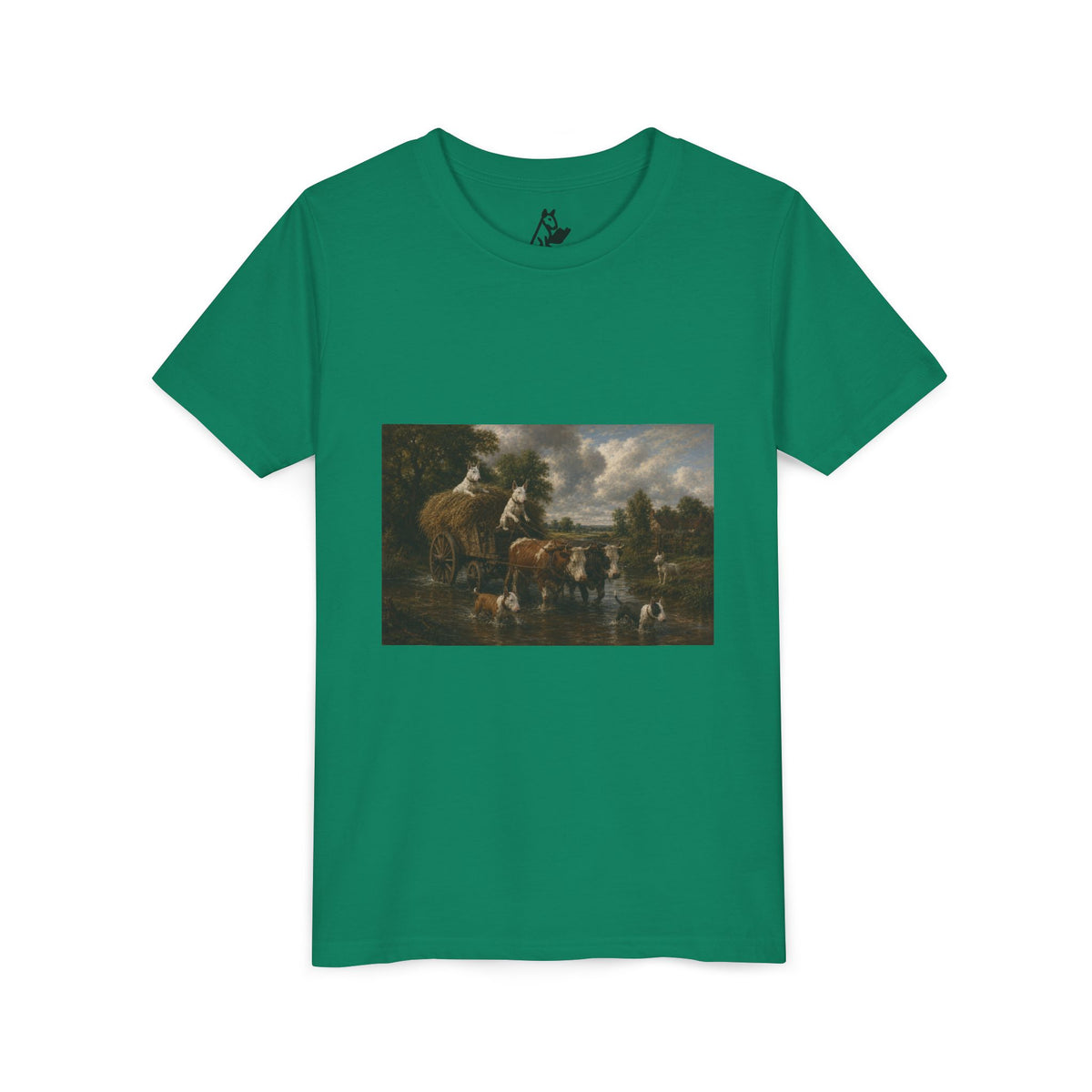 Bull Terrier The Hay Wain — after John Constable, 1821 | Youth Tee