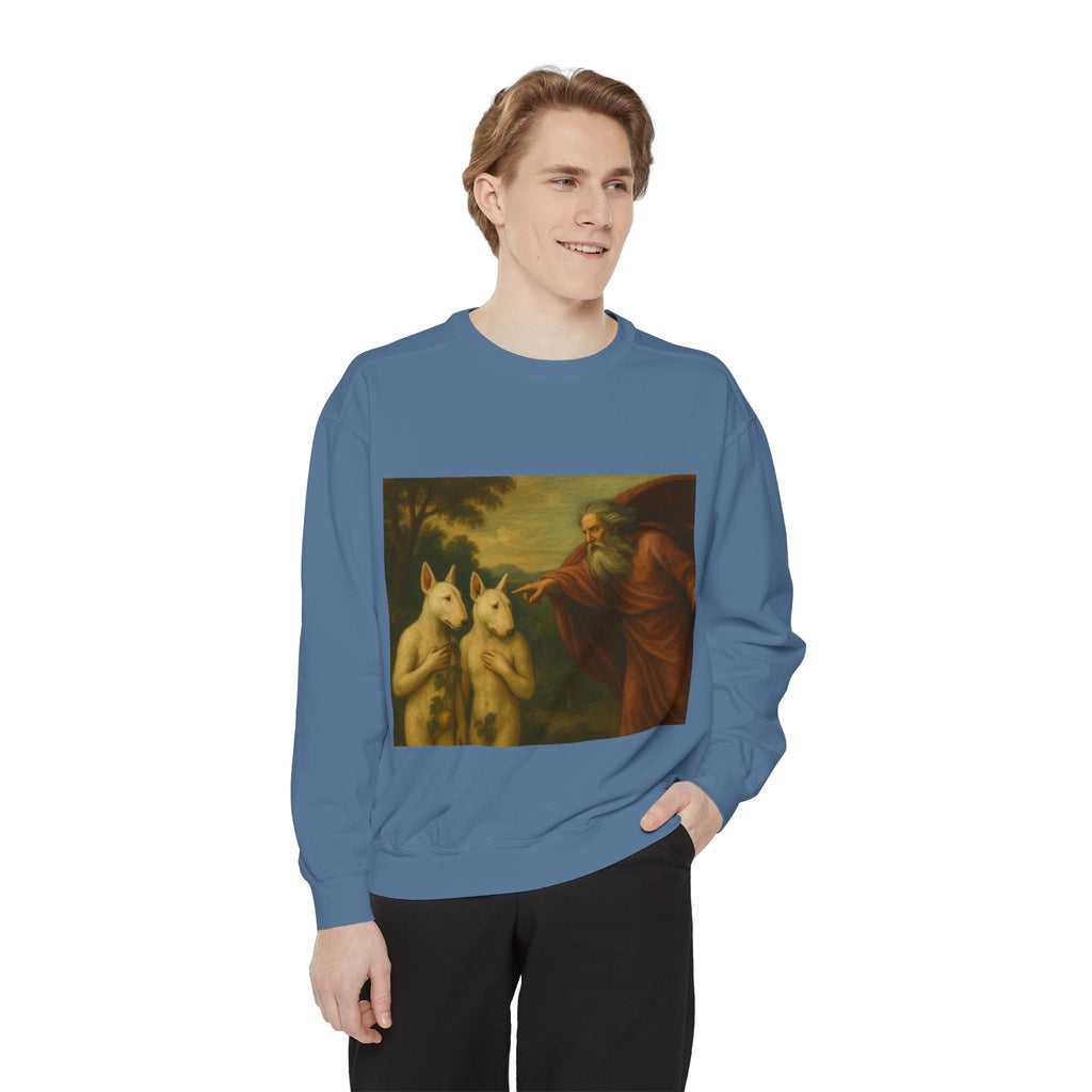 Bull Terrier The Rebuke of Adam and Eve — after Domenichino, 1626 | Crewneck