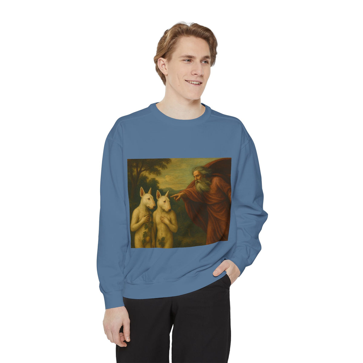 Bull Terrier The Rebuke of Adam and Eve — after Domenichino, 1626 | Crewneck