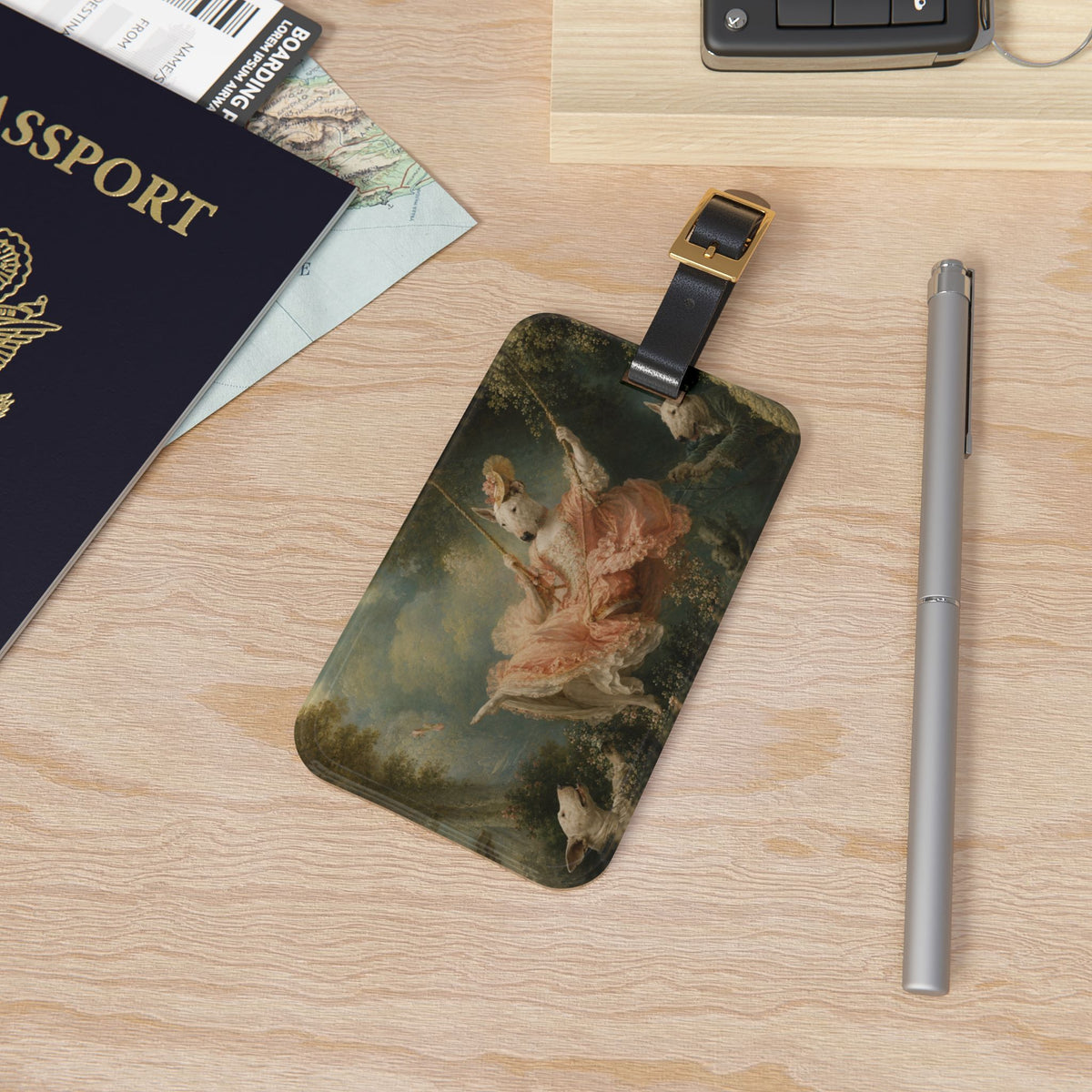 Bull Terrier The Swing — after Jean-Honore Fragonard, 1767 | Luggage Tag
