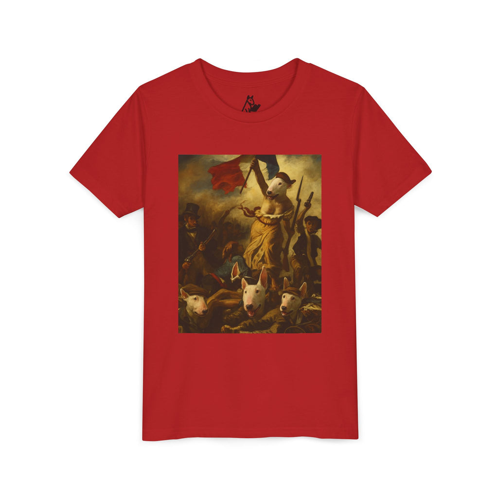 Bull Terrier Liberty Leading the People — after Eugene Delacroix, 1830 | Youth Tee