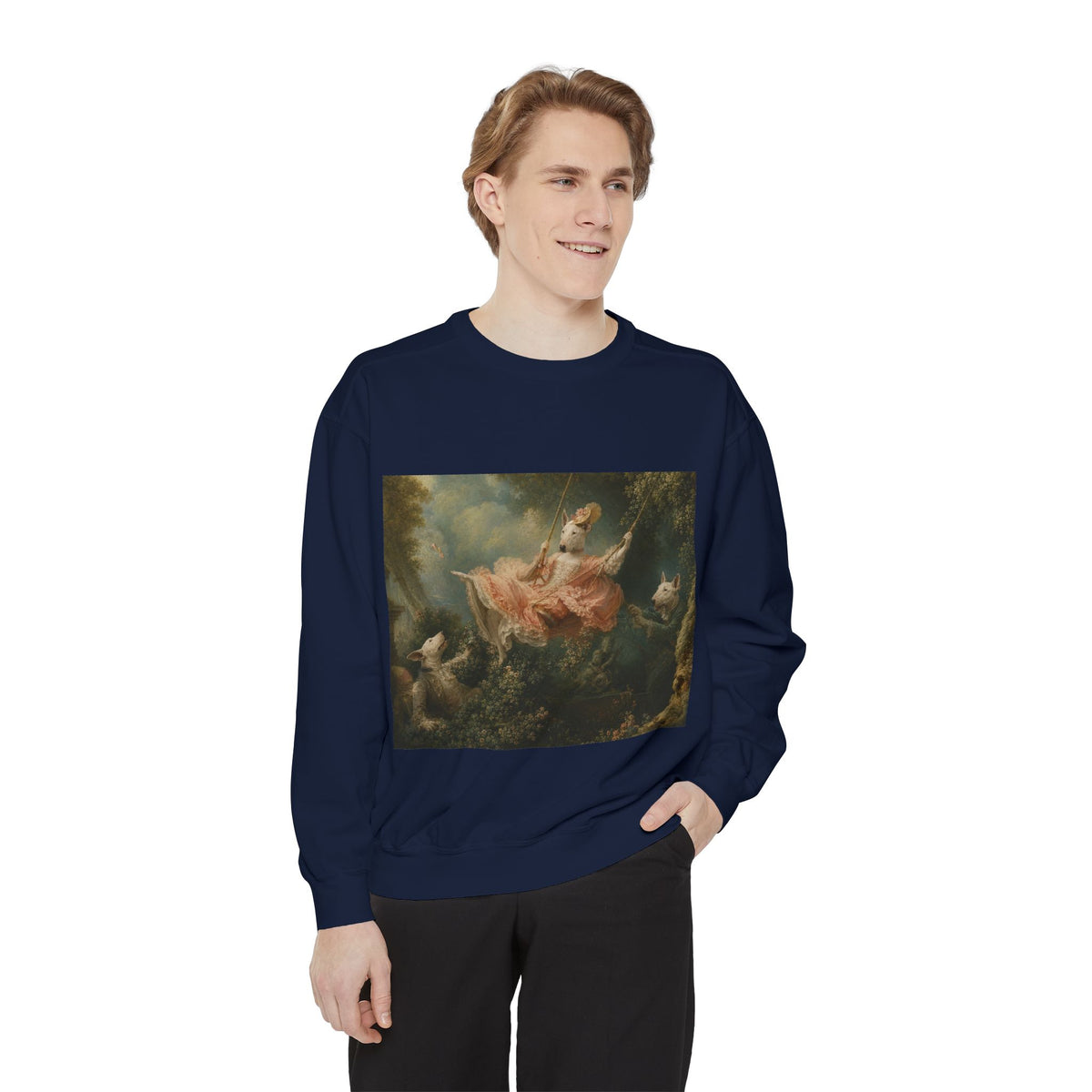 Bull Terrier The Swing — after Jean-Honore Fragonard, 1767 | Crewneck