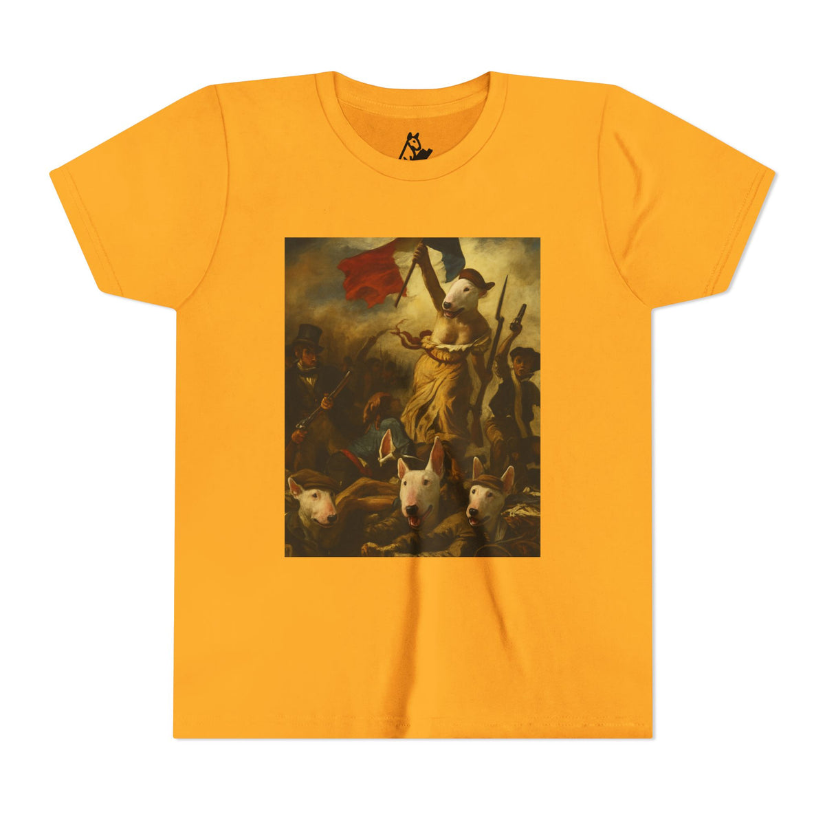 Bull Terrier Liberty Leading the People — after Eugene Delacroix, 1830 | Youth Tee