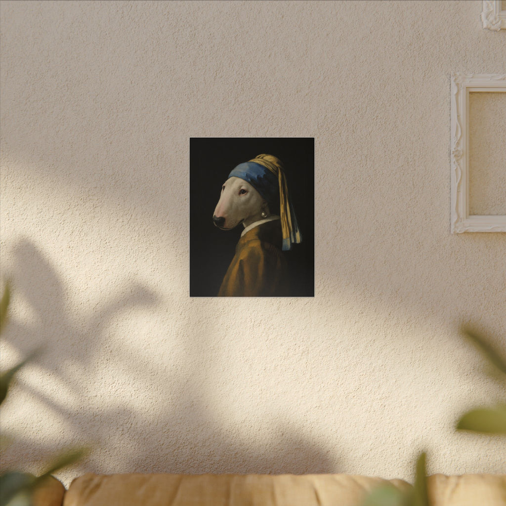 Bull Terrier Girl with a Pearl Earring — after Johannes Vermeer, c.1665 | Canvas