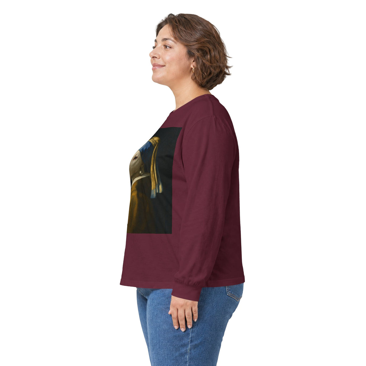 Bull Terrier Girl With A Pearl Earring — after Johannes Vermeer, c.1665 | Long Sleeve