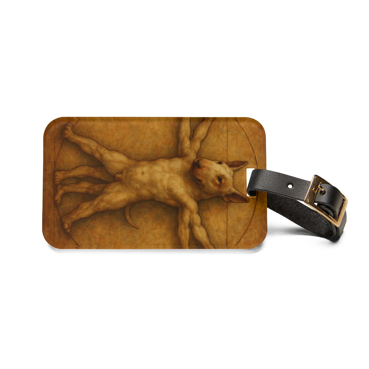 Bull Terrier Vitruvian Man — after Leonardo da Vinci, c.1490 | Luggage Tag