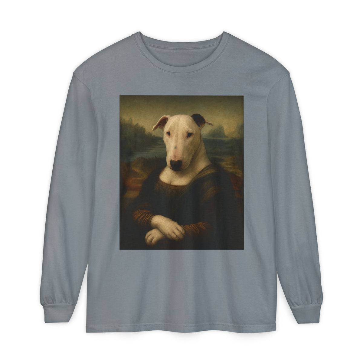 Bull Terrier Mona Lisa — after Leonardo da Vinci, c.1503 | Long Sleeve
