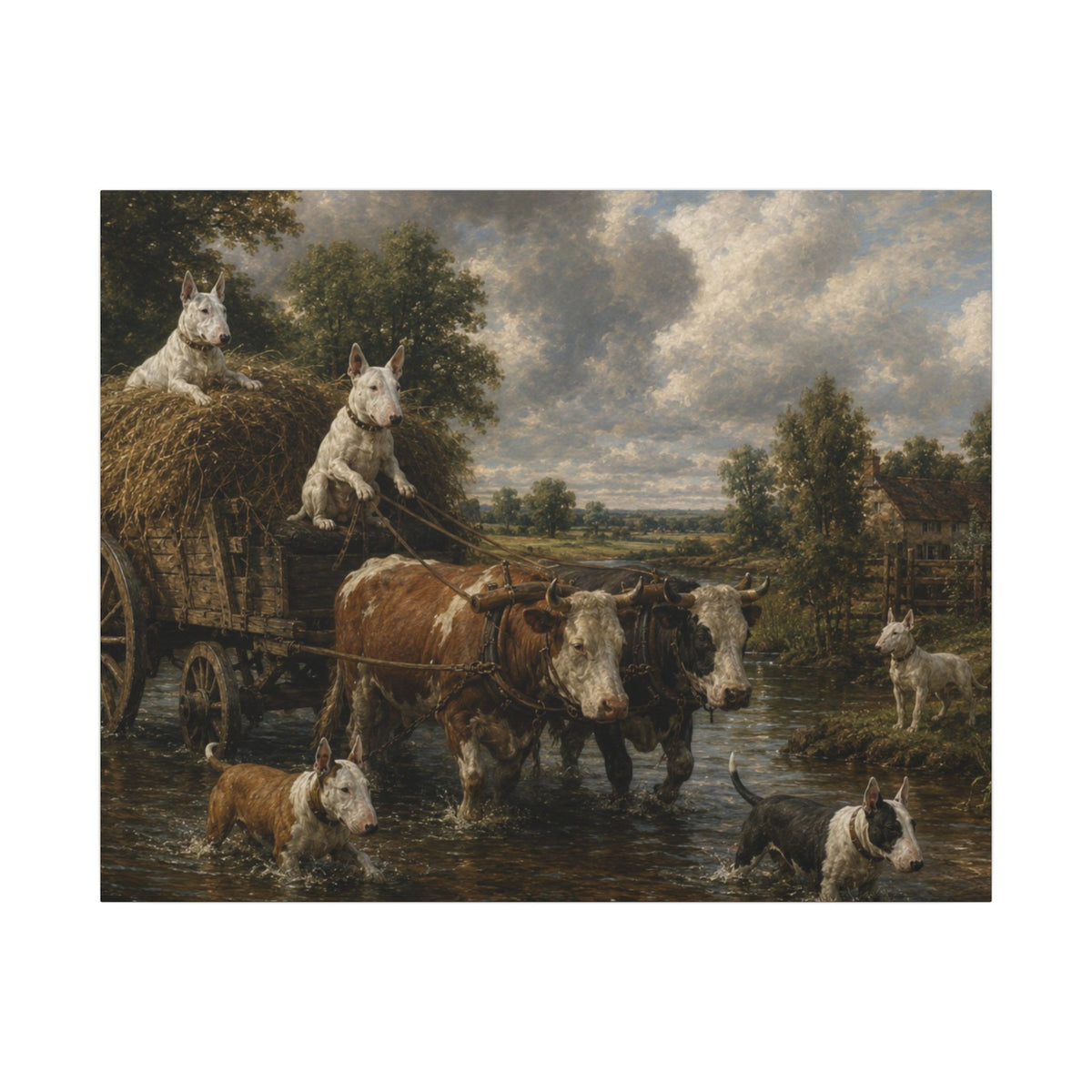 Bull Terrier The Hay Wain — after John Constable, 1821 | Canvas