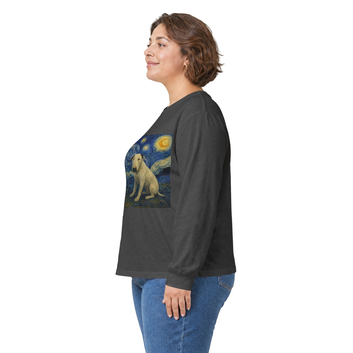 Bull Terrier Starry Night — after Vincent van Gogh, 1889 | Long Sleeve