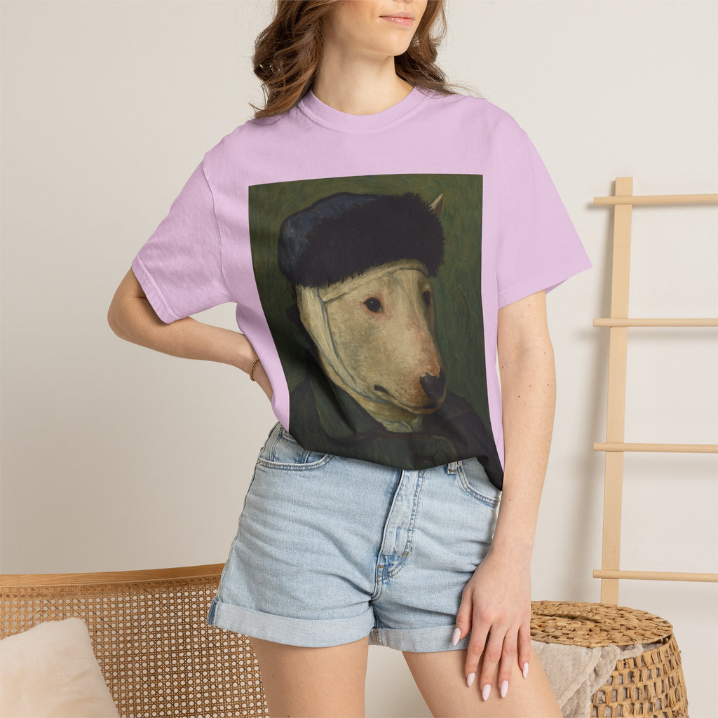 Bull Terrier Self-Portrait with Bandaged Ear — after Vincent van Gogh, 1889 | Garment-Dyed Tee