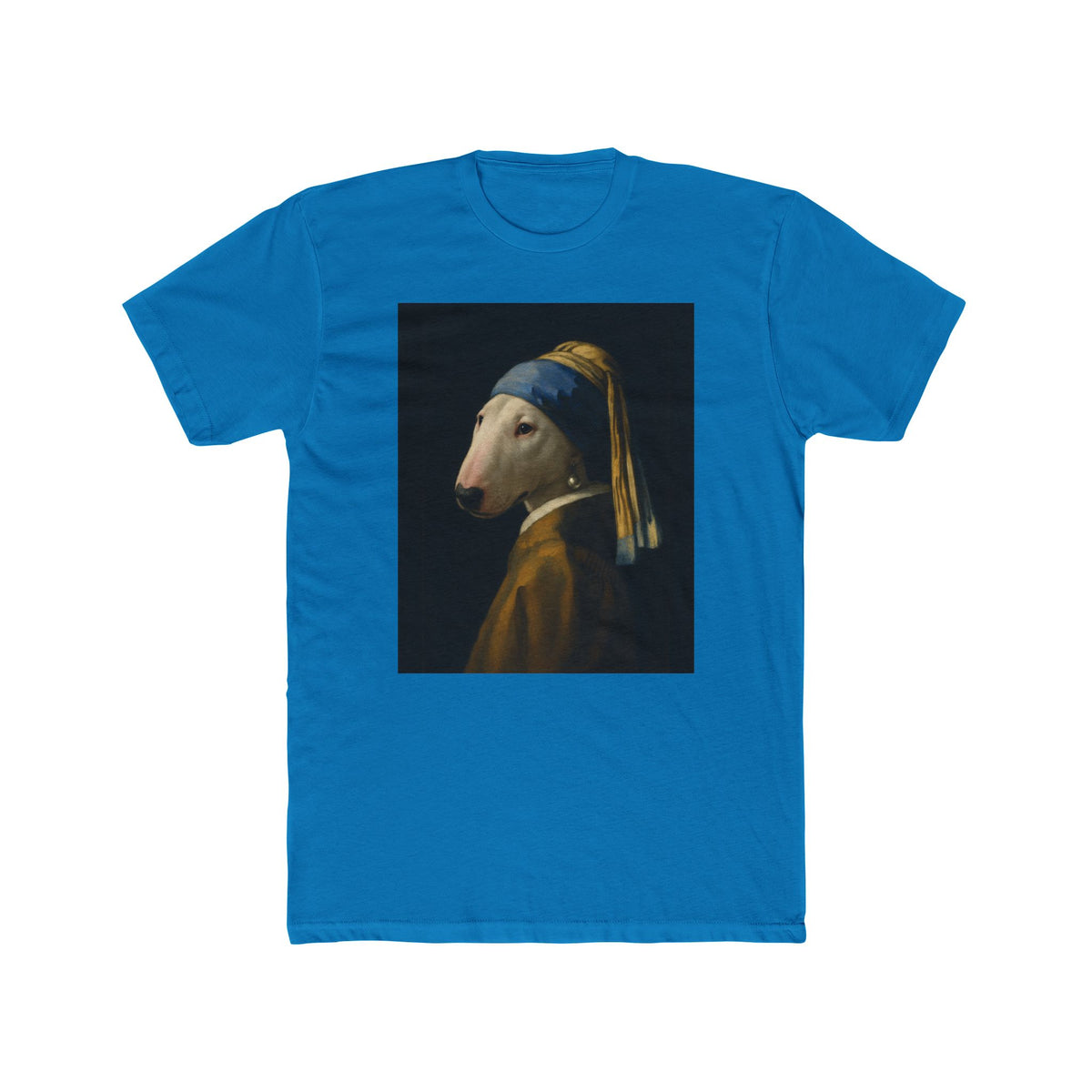 Bull Terrier Girl With A Pearl Earring — after Johannes Vermeer, c.1665 | Tee