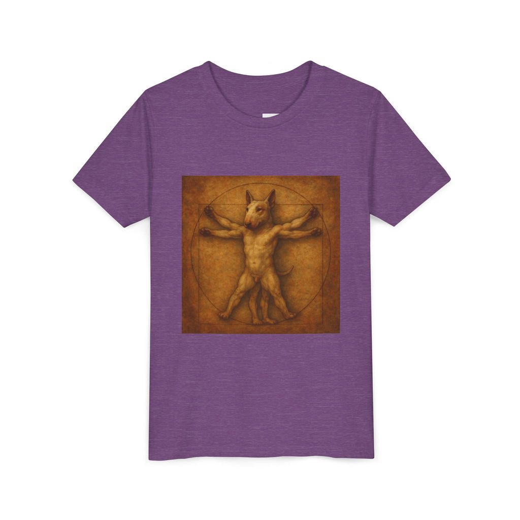Bull Terrier Vitruvian Man — after Leonardo da Vinci, c.1490 | Youth Tee