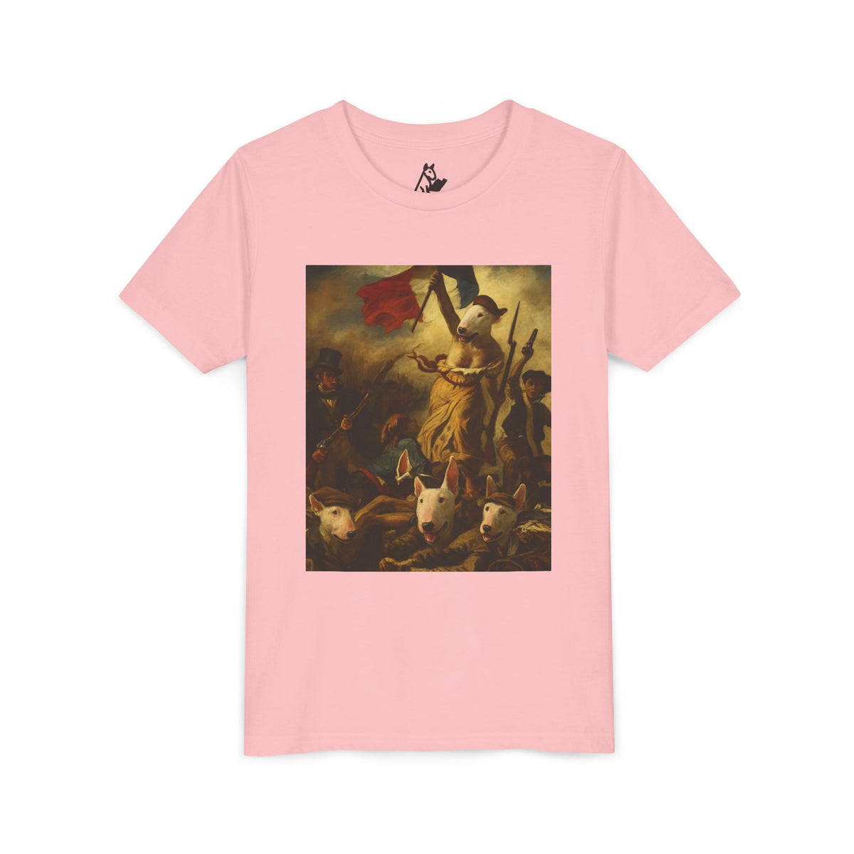 Bull Terrier Liberty Leading the People — after Eugene Delacroix, 1830 | Youth Tee