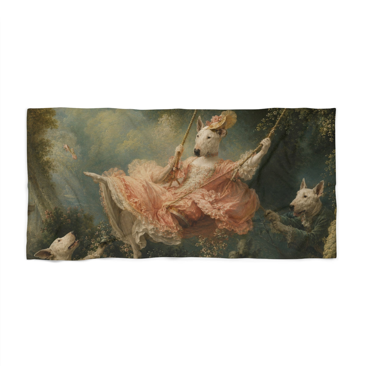 Bull Terrier The Swing — after Jean-Honore Fragonard, 1767 | Beach Towel