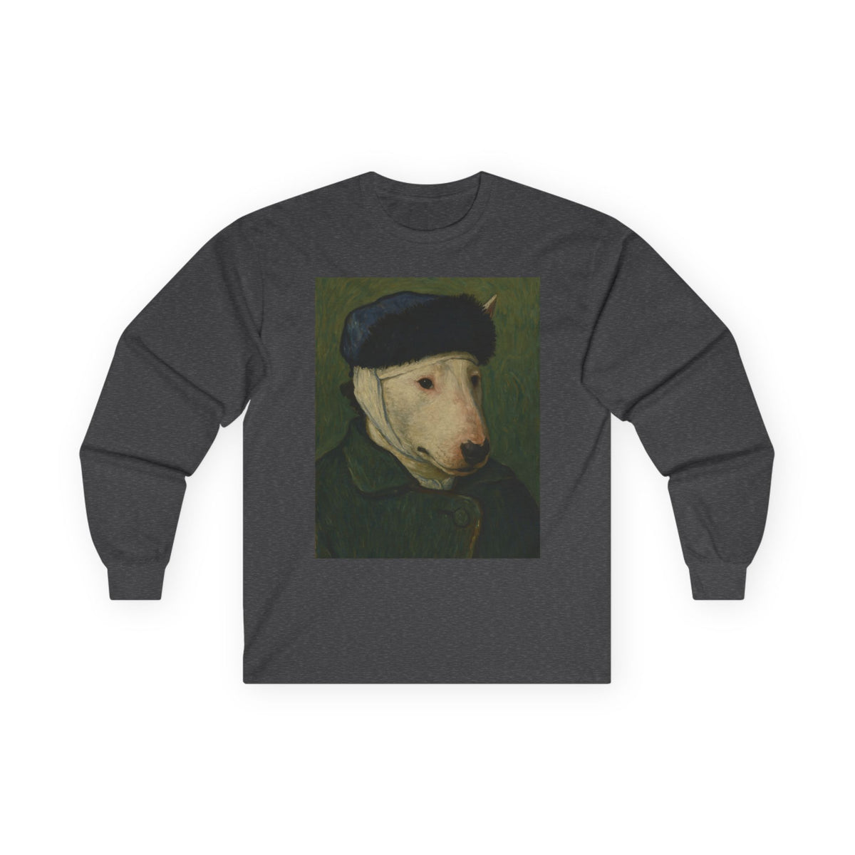 Bull Terrier Self Portrait Bandaged Ear — after Vincent van Gogh, 1889 | Long Sleeve