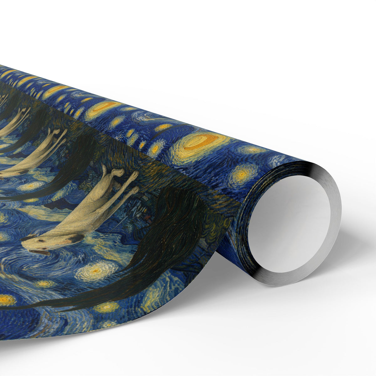 Bull Terrier The Starry Night — after Vincent van Gogh, 1889 | Wrapping Paper