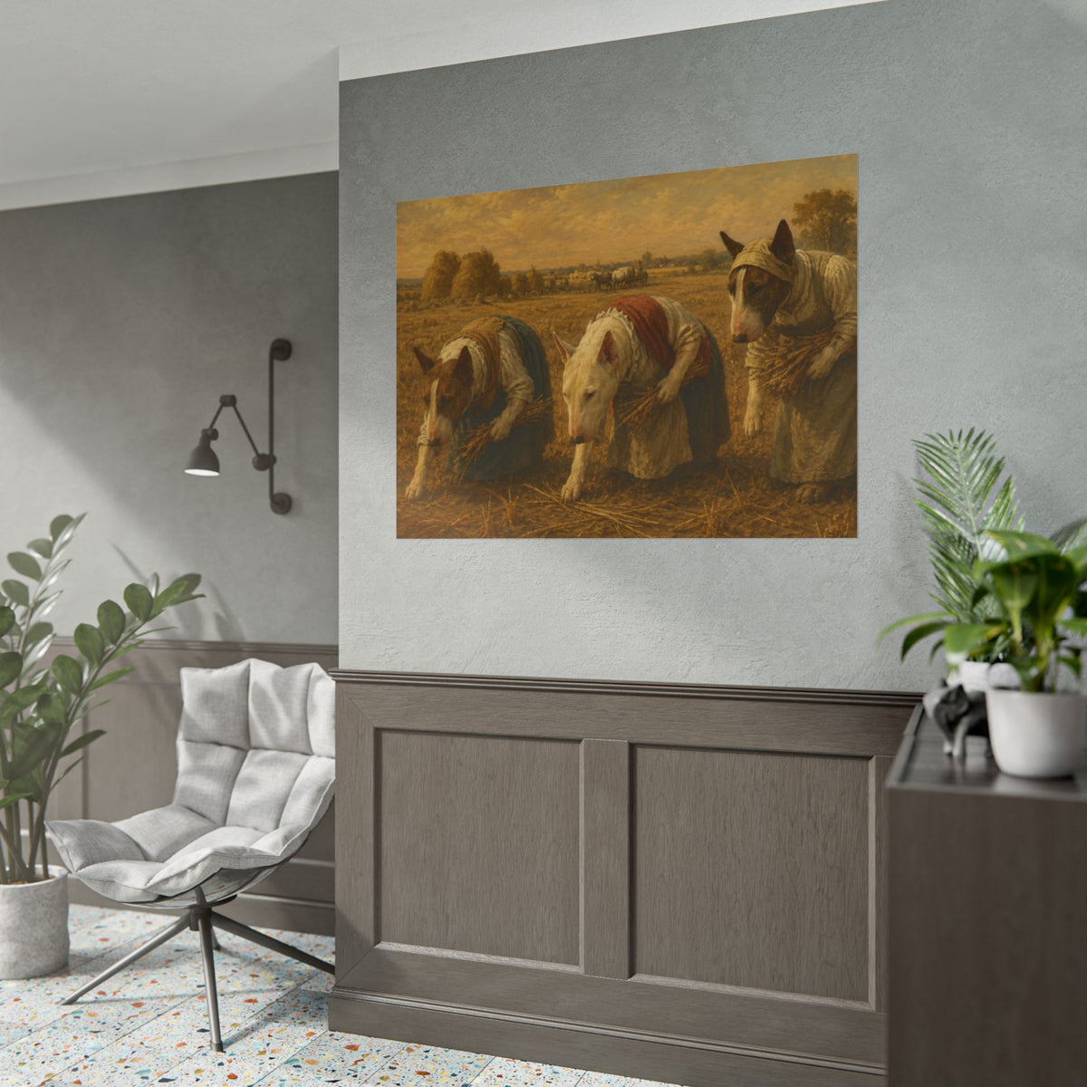 Bull Terrier The Gleaners — after Jean-Francois Millet, 1857 | Poster