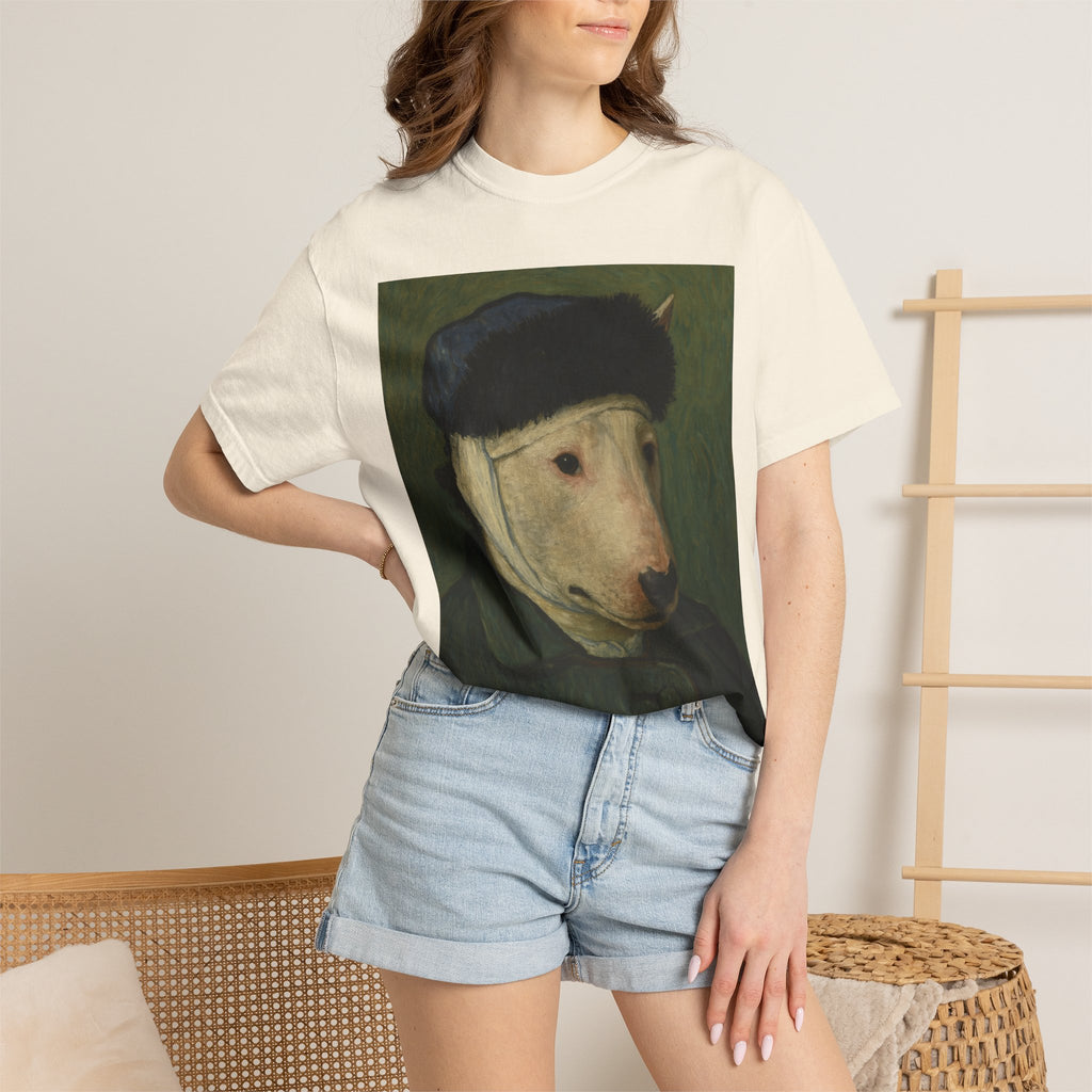 Bull Terrier Self-Portrait with Bandaged Ear — after Vincent van Gogh, 1889 | Garment-Dyed Tee