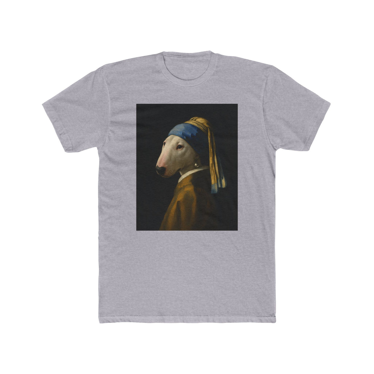 Bull Terrier Girl With A Pearl Earring — after Johannes Vermeer, c.1665 | Tee