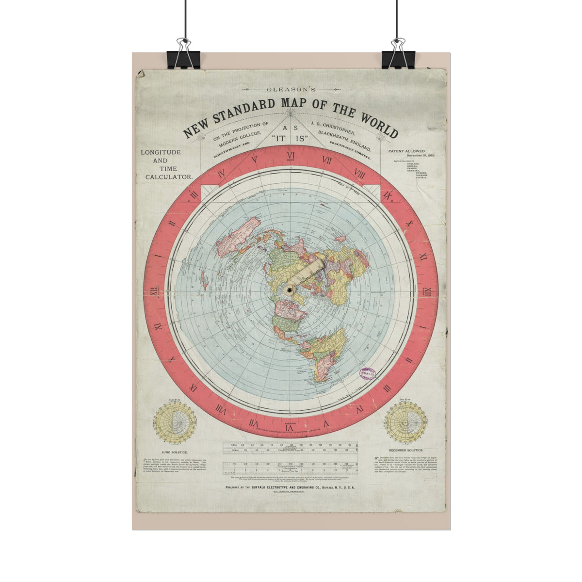 Gleason's New Standard Map of the World, 1892 | Poster