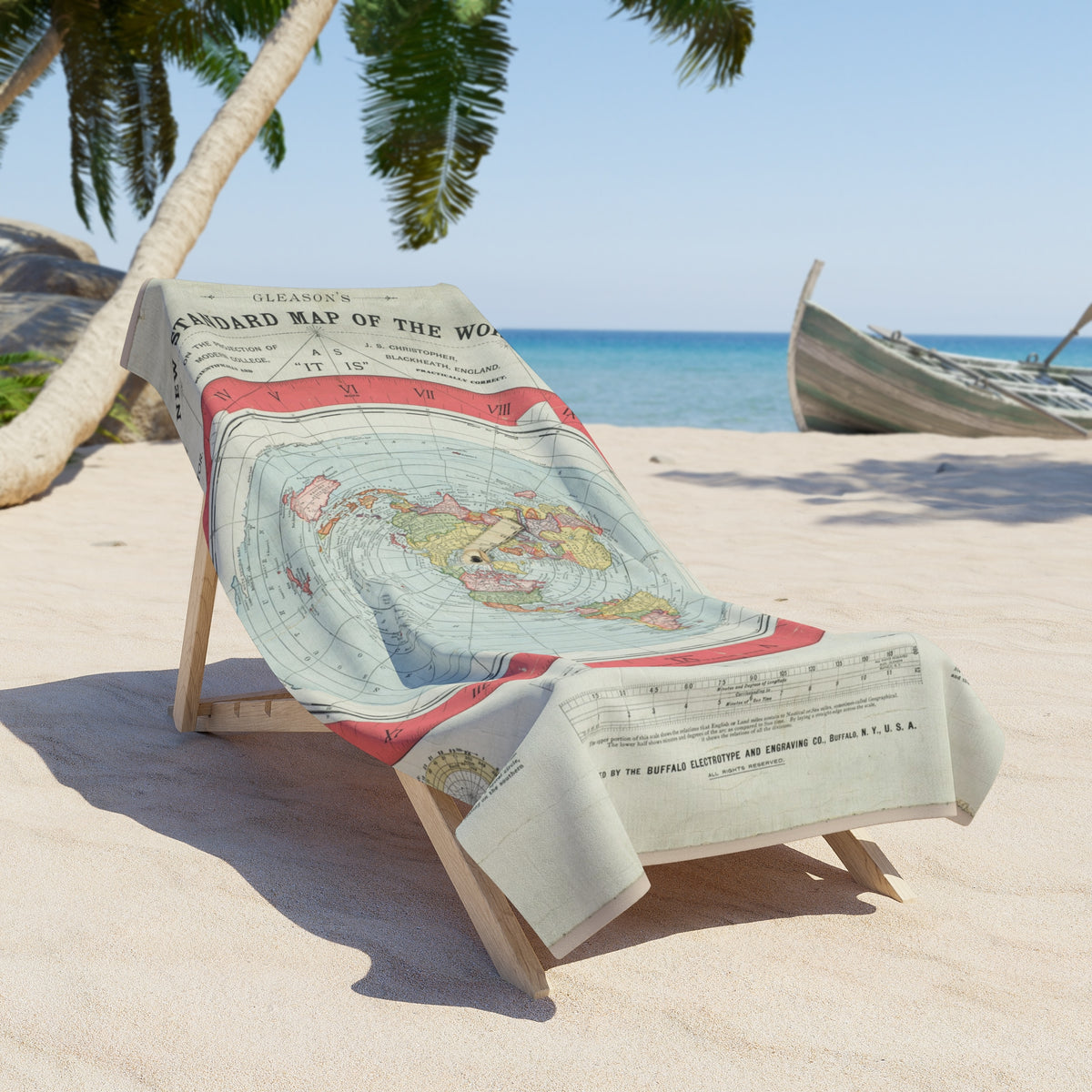 Gleason's New Standard Map of the World, 1892 | Beach Towel
