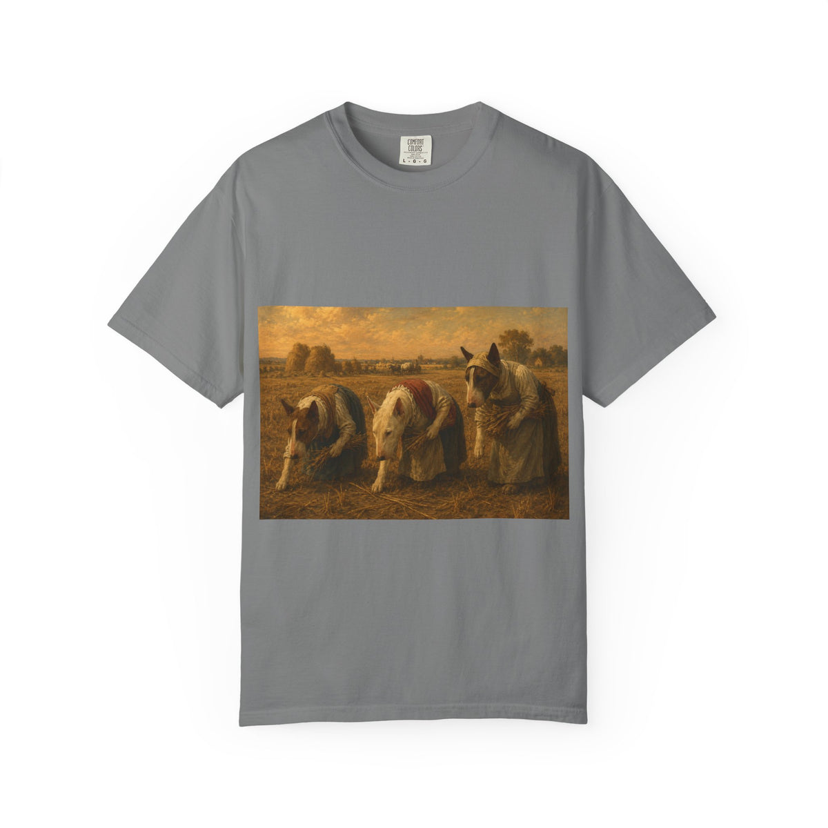 Bull Terrier The Gleaners — after Jean-Francois Millet, 1857 | Garment-Dyed Tee